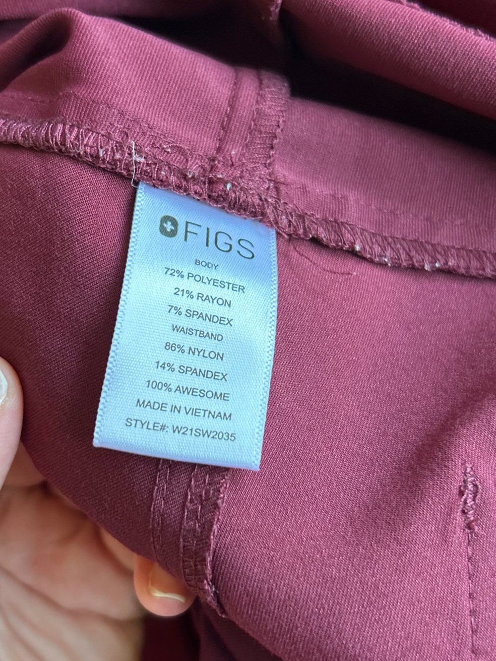 FIGS Yola Maternity Scrub Pants Burgundy Size Medium - Picture 12 of 12